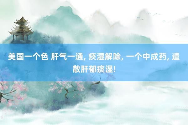美国一个色 肝气一通， 痰湿解除， 一个中成药， 遣散肝郁痰湿!