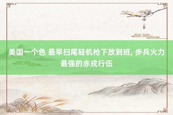 美国一个色 最早扫尾轻机枪下放到班， 步兵火力最强的赤戎行伍
