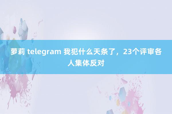 萝莉 telegram 我犯什么天条了,23个评审各人集体反对